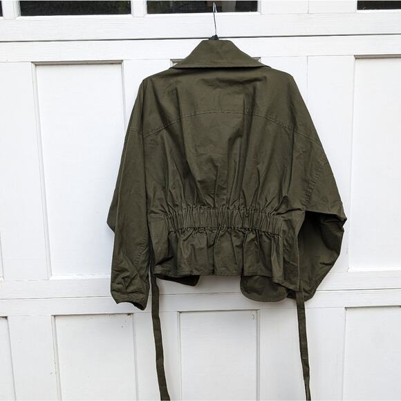 Anthropologie Mare Mare Puff Sleeve Green Utility Jacket, Size S - Picture 2 of 6